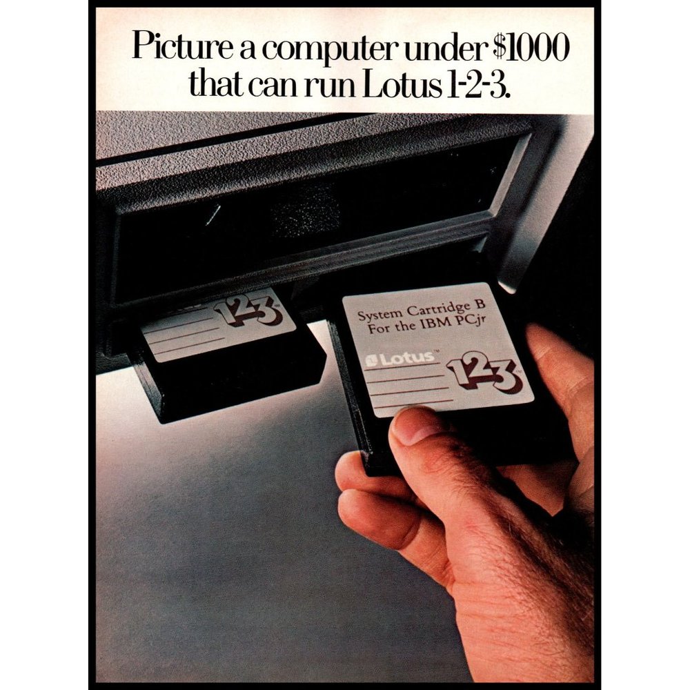 1984 IBM Personal Computer Lotus 1-2-3 Software Vintage Print Ad 80s Tech Photo